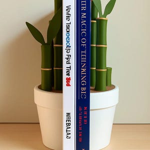 Bambus Buchstütze, 3D Gedruckter Moderner Buch Halter, Minimalistischer Schreibtisch Organiser, Nachhaltiges Wohn Dekor