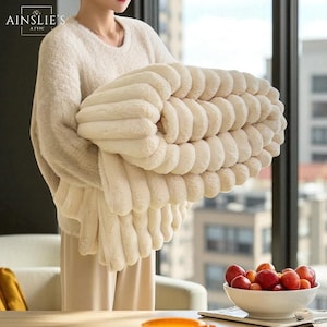 Fuzzy Polyester Baby Blanket: Solid Color Throw, Cozy Cuddle Blanket