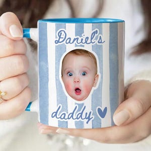 Taza personalizada con foto de bebé, regalo del Día del Padre para esposo, regalos de cumpleaños para papá