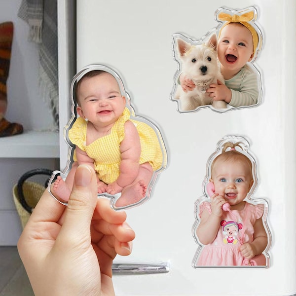 Personalized Fathers Day Gift For Dad, Baby Photo Magnet, Custom Photo Family Keepsake Fridge Decoration, Gift for Husband