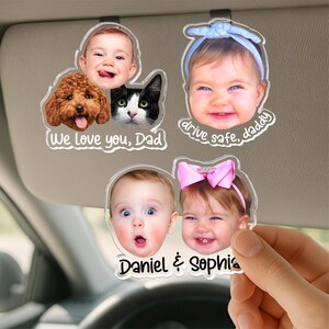 Personalized Baby Face Photo Magnet, Grandma Gifts, Custom Baby Photo Acrylic Magnet, Gift for Grandma from Grandkids Car Visor Clip