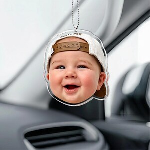 Personalized Baby Face Photo Magnet, Grandma Gifts, Custom Baby Photo Acrylic Magnet, Gift for Grandma from Grandkids Car Ornament