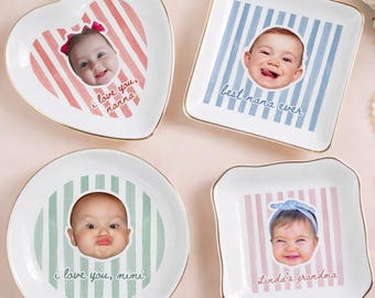 Custom Grandma Gift, Nana Ring Dish, Personalized Photo Trinket Dish, Birthday Gift For Grandma, Gift from Grandkids