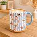 Custom Photo Father Day Mug, Personalized Baby Face Photo Mug, Fathers Day Gift for Dad, Stripe Baby Face Mug, Gift for Husband, Dad Gift