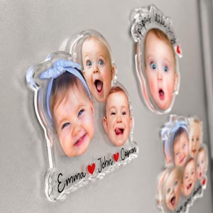 Personalized Baby Face Photo Magnet, Grandma Gifts, Custom Baby Photo Acrylic Magnet, Gift for Grandma from Grandkids image 13