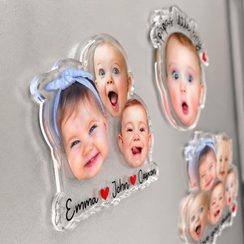 Personalized Baby Face Photo Magnet, Grandma Gifts, Custom Baby Photo Acrylic Magnet, Gift for Grandma from Grandkids image 13