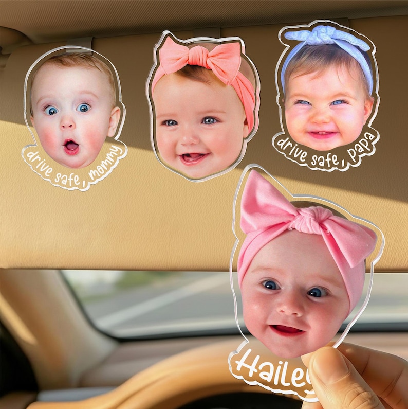 Personalized Baby Face Photo Magnet, Grandma Gifts, Custom Baby Photo Acrylic Magnet, Gift for Grandma from Grandkids image 10