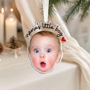 Personalized Baby Face Photo Magnet, Grandma Gifts, Custom Baby Photo Acrylic Magnet, Gift for Grandma from Grandkids image 5