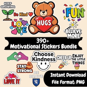 Motivational Quote Stickers Bundle | Inspirational Printable Stickers | Self Love, Positive Affirmations, Planner & Journal Digital Download