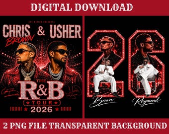 Raymond & Brown Tour 2026, Usher x Chris Brown Tshirt Design ( Digital Download)