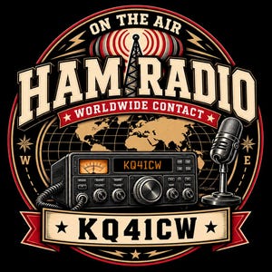 Diseño personalizado de camiseta de radioaficionado, camiseta de regalo para operador de radioaficionado con indicativo personalizado, camiseta de contacto mundial (descarga digital)