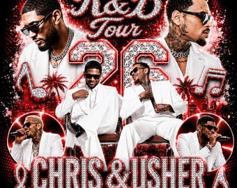 Raymond & Brown Tour 2026, Usher x Chris Brown Tshirt Design ( Digital Download)