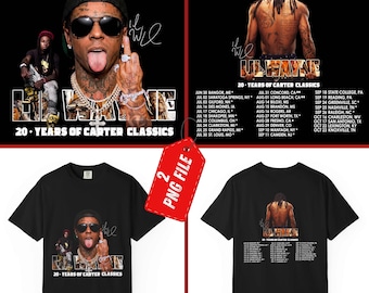 Lil Wayne 2026 Tour T-Shirt PNG Design: Hip Hop Rapper Digital File Instan Download