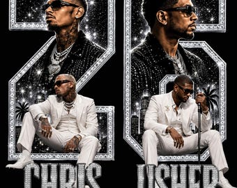 Raymond & Brown-turnén 2026, Usher x Chris Brown T-shirtdesign (digital nedladdning)