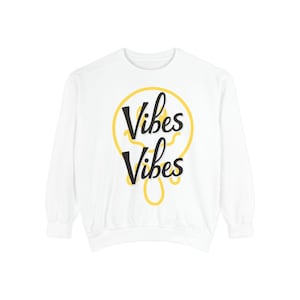 Smiley Face Sweatshirt: Unisex Garment-Dyed Cotton Blend