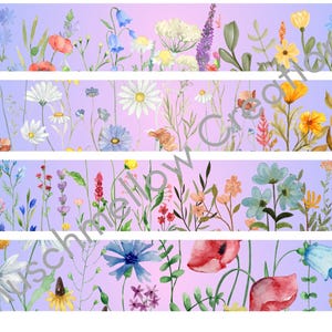 Watercolor Wildflower Bulletin Board Border | Digital Download Printable Classroom Decor