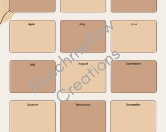 Neutral Blank Year at a Glance