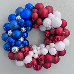 USA FLAG PATRIOTIC Ornament Wreath 4th of July wreath Memorial Veterans Day 1 image 1