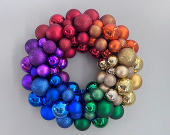 Christmas Gay Pride Wreath RAINBOW Ornament Wreath Anytime wreath