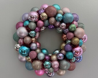 Pastel shatterproof festive ornament Wreath Spring or Easter