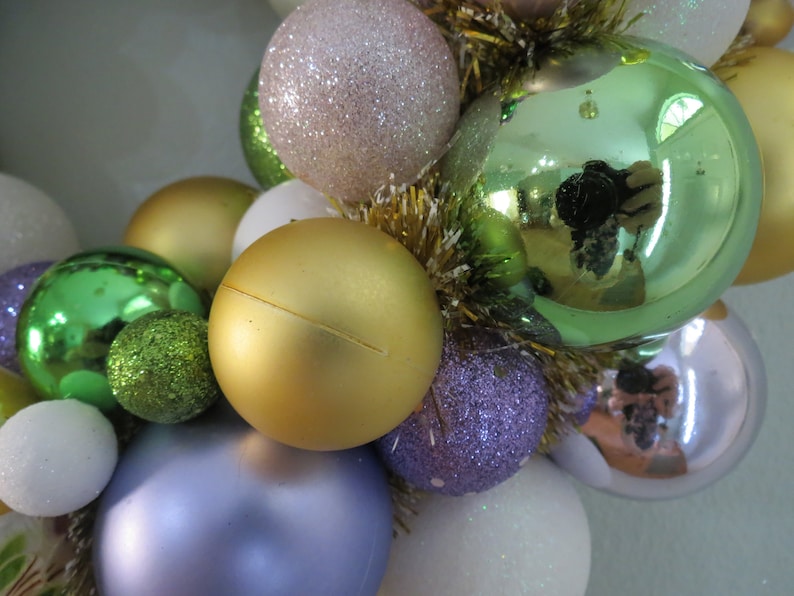 EASTER Wreath Spring Egg Wreath Ornament Wreath--MacKenzie-Childs Easter Egg Yellow