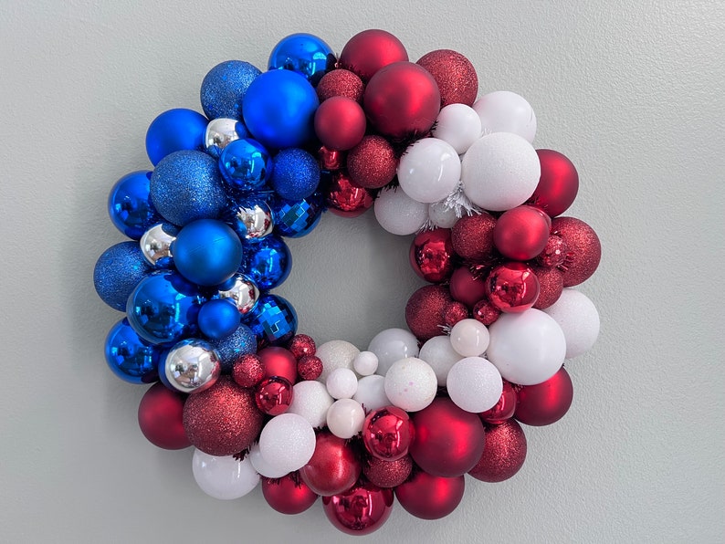 USA FLAG PATRIOTIC Ornament Wreath 4th of July wreath Memorial Veterans Day 1 image 5