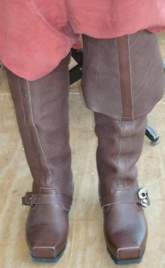 専用　JOHNSONS PIRATE BOOTS 80’s VINTAGE Brown Renaissance Pirate Elizabethan Middle Ages Knight