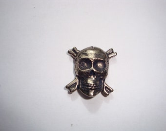 Skull & Cross Bone Buttons, Hand casted, Chicago Screw