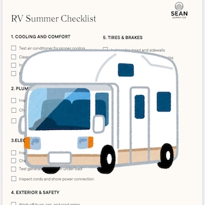 RV Summer Checklist | Printable Camper Maintenance & Packing Guide | Digital Download