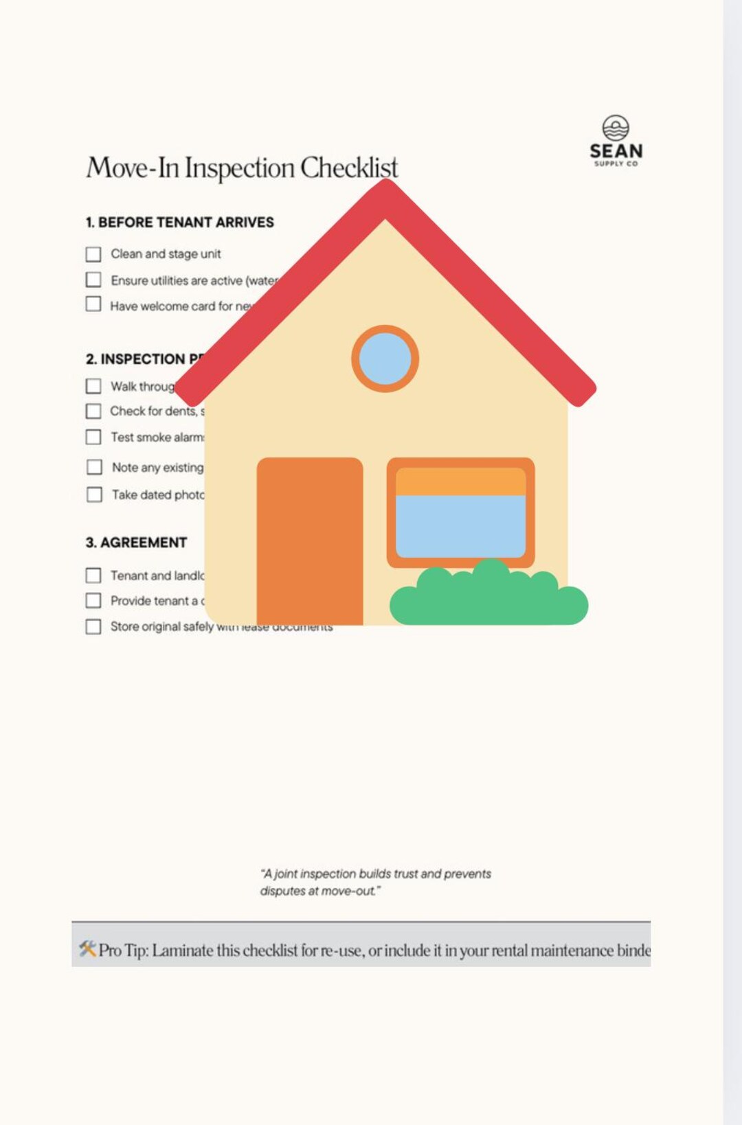 50% OFF | Rental Move in Inspection Report | Landlord Printable From ...