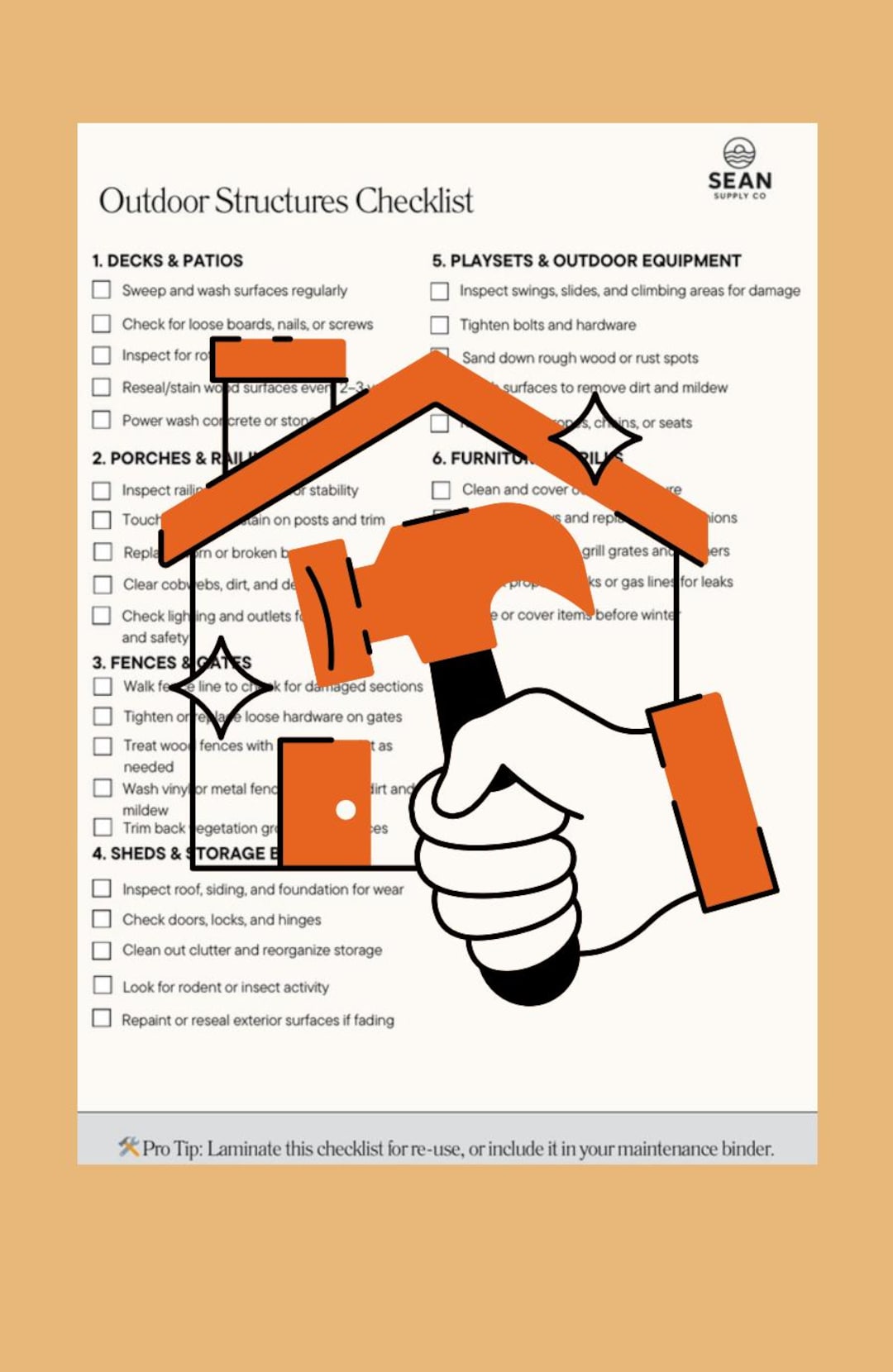 Fencing Checklist.pdf Outdoor Structures Checklist | Deck, Fence & Shed Maintenance Printable ...