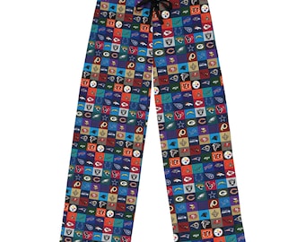 Football NFL Colorful Sports Team Men's Pajama Pants, Cozy Sleepwear for Fans, Lounge Pants, Game Day Attire, Gift for Sports Lovers