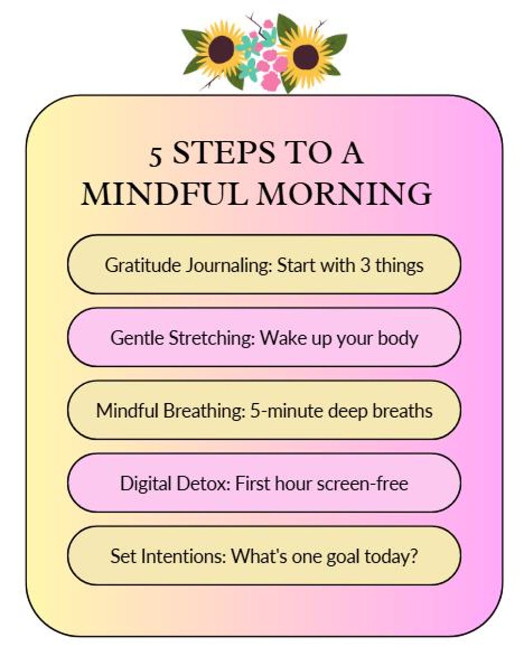 Printable Mindful Morning Routine | 5 Steps to Start Your Day With Calm ...