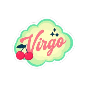 Virgo Cherry Kiss-Cut Stickers, Zodiac Art, Astrology Decals, Planner Stickers, Laptop Decor, Birthday Gifts for Virgos