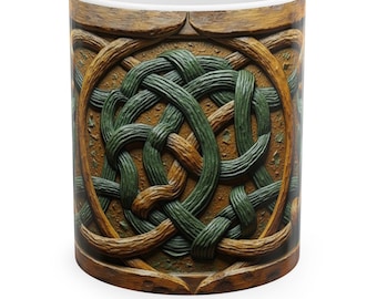 Celtic Knot Mug, Celtic Knotwork Coffee Mug 11oz, Pagan Gift, Celtic Art Mug, Celtic Symbol Mug