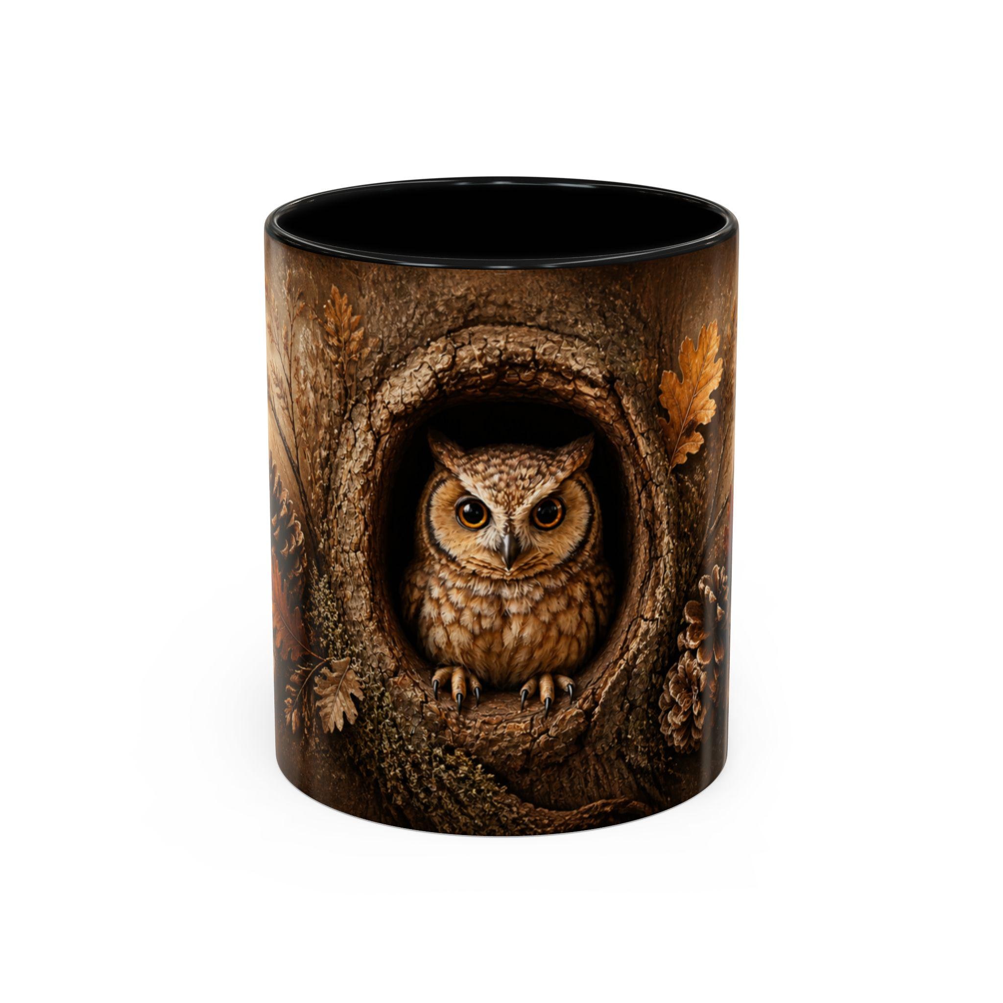 Owl Mug Woodland, Autumn Owl Coffee Mug, Forest Animal Mug, Fall Owl Mug, Nature Lover Gift, Rustic