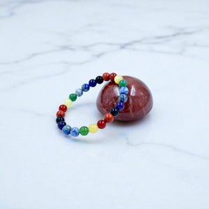 7 Chakra Healing Energy Bracelet – Natural Stone Beads - Chakra Bracelet - chakra - Super Seven - 7 Chakra Bracelet- Friendship Bracelet