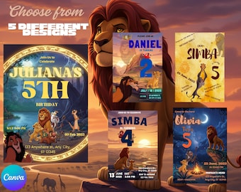 The Lion King Birthday Invitation | Simba Party | Jungle Safari Theme | Digital Download | Editable Printable Invite