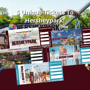 Hersheypark Trip Gift Ticket: Custom Vacation Surprise (Canva Editable, Instant Download)