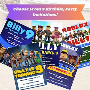 Roblox Birthday Invitation Template: Editable DIY Party Invites (Digital Download)