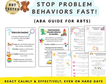 ABA Challenging Behaviors Guide: Function Based Strategies to Reduce Problem Behaviors, ABC (12 Pages)