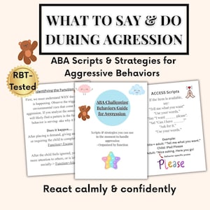 ABA Aggression Scripts & Strategies by Function: Survival Guide