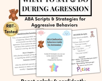 ABA Aggression Scripts & Strategies by Function: Survival Guide