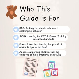 Meltdowns vs Tantrums (How to Respond): RBT, Teacher, and Para Cheat Sheet, Parent Guide image 2