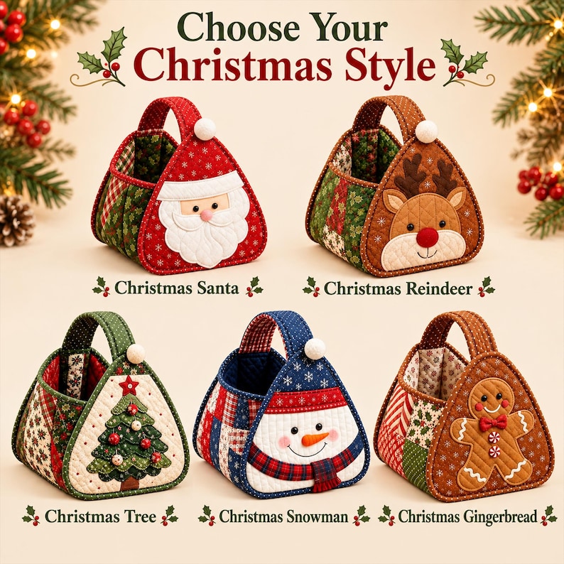 DIY Sewing Kit, Gingerbread Christmas Fabric Basket, Holiday Craft Kit ...