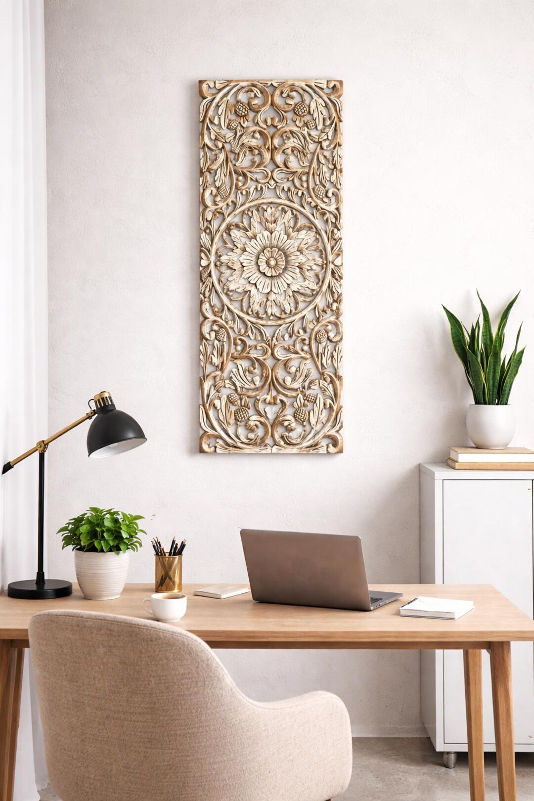 Hand-carved Floral Wood Wall Panel | Elegant Home Decor - Etsy