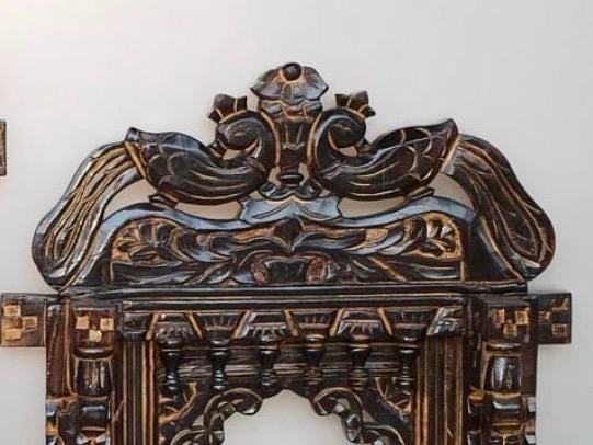 Indian Window Frame Hand Carved Teak Wood Arch Frame – Indian Vintage Wall Décor ...