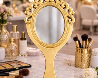 Vanity Set Globe 24K Gold Plated Hollywood Regency Boudoir  display picture 1