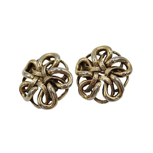 VTG Oscar De La Renta Gold Tone Large Clip-on Earrings (U-1)
