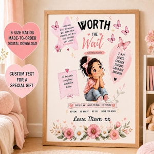 Gepersonaliseerde christelijke babykamerprint voor meisjes, Bijbeltekst Jesaja 40:31, aangepaste boodschap (digitale download)
